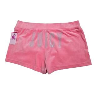 Juicy by Juicy Couture Pink Pull-on Velour Bling Shorts NEW Women's XL